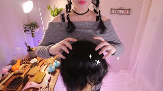 ASMR So Realistic! 21 Scalp Massage & Hair Brushing (No Talking, Head Massage)