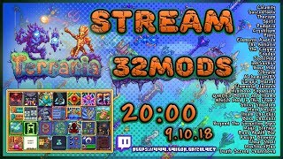 Прохождение Terraria +32 MODS [#1] Исследуем мир, первые 4 мини-босса | 9.10.18