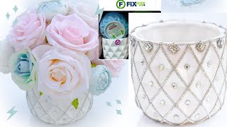 ПЕРЕДЕЛКА ВАЗЫ ИЗ ФИКС ПРАЙС\FIXS PRICE  ГЛАМУРНУЮ ВАЗУ Просто, быстро и недорого! Diy Glam Vase!