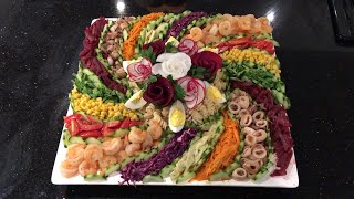 Vegetable and Seafood Platter/  طريقة تحضير سلطة بالخضر وفواكه البحر | Traditional Cuisine