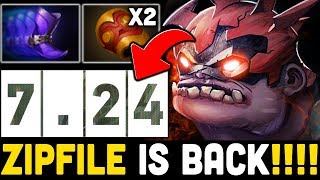 Your ZIPFILE Pudge is Back to DOTA!! Trying Old Meta First Game Pudge in 7.24 | Genius Pudge