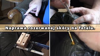 Naprawa skóry na fotelu