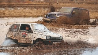 МЕСТНЫЕ ОФИГЕЛИ! ДВУХМОТОРНАЯ ОКА 4х4 против Рубикона и Гелика! ОПАСНЫЙ заплыв в пруд! Грязь, болото