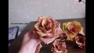 Роза из осенних листьев. Rose of autumn leaves.