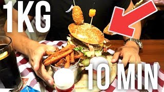 1000g Burger in 10 Minuten! Schaffe ich das?