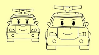 How to draw cartoons Robocar Poli | Как нарисовать Поли робокар | Cómo dibujar caricaturas