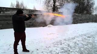 ИЖ-94 Тайга, выстрел дымным порохом.