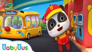 Baby Panda Gas Station Attendants | Little Bus is Hungry | Kids Role Play | BabyBus
