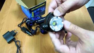 Фонарь налобный 204C 12V CREE XM-L Т6 на аккум 2*18650﻿