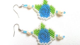 Серьги из бисера кирпичным плетением/Серьги розы из бисера/Brick Stitch Earrings/Rose Earrings
