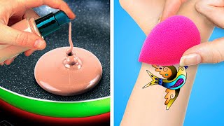 Easy Ways To Make Fake Tattoos And Piercings || Cool Beauty Hacks