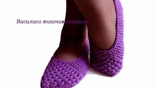 Носки следки спицами с узором для взрослых //Василиса