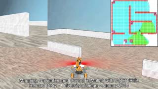 Mapping, Navigation and Control in Matlab with V-REP/RTB