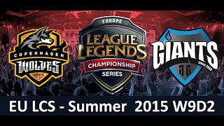 CW vs GIA EU LCS Championship series Summer Split 2015 W9D2 Copenhagen Wolves vs Giants Gaming game