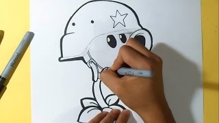 как рисовать растения против зомби