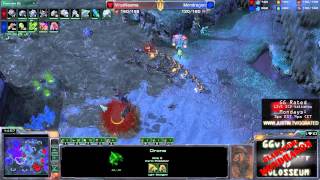SC2 Gladiator Mondragon - vs Naama @ Shakuras Plateau : xHydrax dual-cast