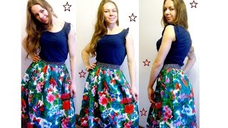 DIY:КАК СШИТЬ ЦВЕТОЧНУЮ ЮБКУ НА ЛЕТО ИЗ ХЛОПКА БЫСТРО И ПРОСТО\HOW TO SKIRT ?