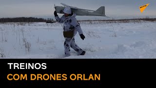 Artilheiros russos realizam treinos com drones Orlan