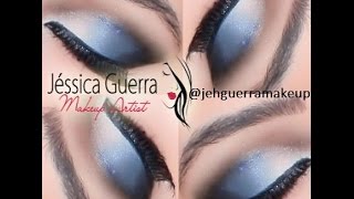 Maquiagem Azul e Bege