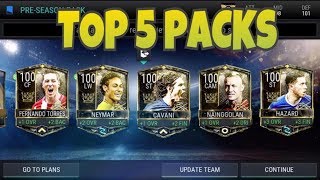 TOP 5 PRE SEASON PACKS !!! INSANE 100 OVR PLAYERS!!!! Fifa Mobile IOS/Android