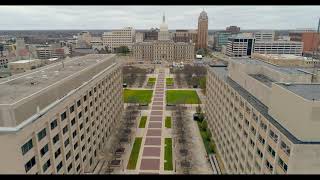 Lansing Michigan Capital City Cinematic Aerial View