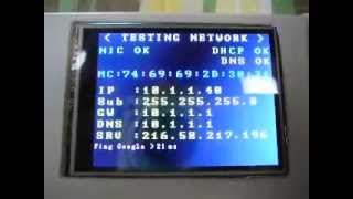 Arduino Mega R3, 2.8" Touch LCD enc28j60 Ethernet Network Tester