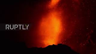 Spain: Fountains of lava spewed into night skies on La Palma