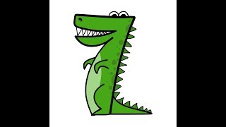 How to draw, Drawing School: numbers/ Рисуем и изучаем цифры, как рисовать крокодила.
