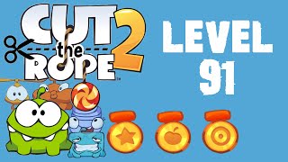 Cut the Rope 2 - Level 91 (3 stars, 59 fruits, 2 stars)