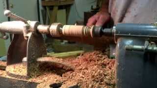 Turning a chess piece. Pawn made of birch, part 1