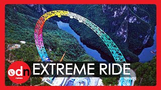 World’s Tallest Swing Opens on 2,300ft Cliff Edge in China
