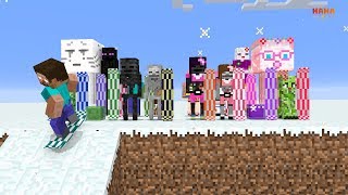 Monster School : GIRLS and BOYS SNOWBOARD CHALLENGE - Minecraft Animation
