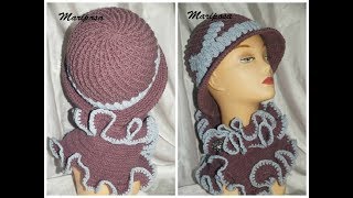 Зимняя шляпка крючком. Sombrero de invierno.