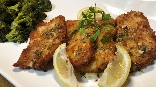 Pork Schnitzel with a Lemon and Sage Butter Sauce (Super easy)
