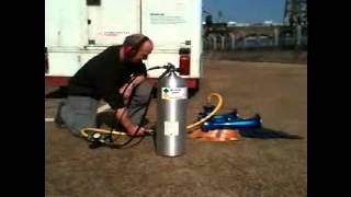 Nathan Airchime KH3A train horn running off scuba cyclinder