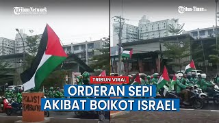 Aksi Driver Ojek Online Bela Palestina di Makassar