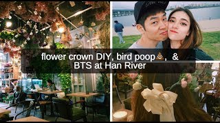 [VLOG] 플라워카페, 화관 만들기? & 여의도? ?ㅣ Flower Cafe, Flower Crown DIY, seeing boy group at Han River