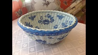 #6 Мастер-класс от А до Я Корзинка из газет DIY Newspaper Basket Weaving Tutorial ENGLISH SUBTITLES