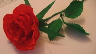 Роза из гофрированной бумаги своими руками/ DIY crepe paper rose