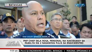 PNP Chief dela Rosa, personal na nakiramay sa pamilya ng dalawang nasawing pulis sa engkwentro