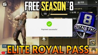 GET FREE SEASON 8 ELITE ROYAL PASS PUBG MOBILE LIVE PROOF | SEASON 8 FREE PRIME PLUS SUBSCRIPTION