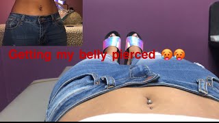 GETTING MY BELLYBUTTON  PIERCED + 1 MONTH UPDATE