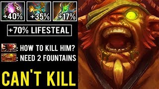 WTF 1v5 CAN'T KILL +70% Lifesteal With Repel Buff Unkillable Bristleback 7.24 Cancer Dota 2