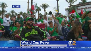 Mexico Fans Pack Outdoor Watch Party For World Cup Match Against Brazil