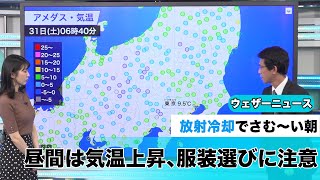 朝晩は冷え込み、気温差大きい