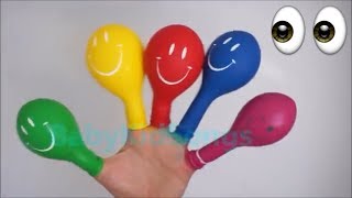Надувные семейные пальчики с краской учим цвета
