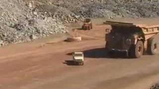 Toyota ute destroyed by dump truck
