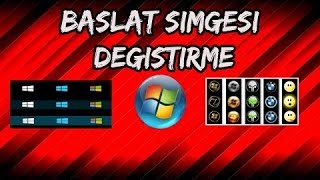 başlat menüsü simgesini değiştirme win7, win8, win10