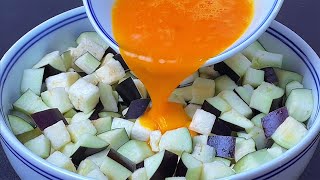 【小穎美食】茄子切成小丁，加入兩個雞蛋，沒想到這麼好吃，我家一周吃6次