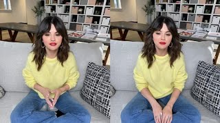 Selena Gomez making the worldwide launch of her beauty line Rare Beauty (Instagram Live)
